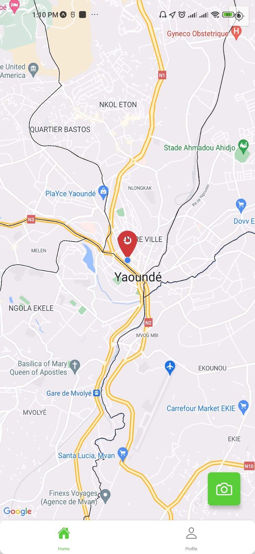 Map showing the precise location